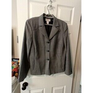 Vintage Pendleton Blazer Womens Sz 16  Black White Houndstooth 100% Virgin Wool